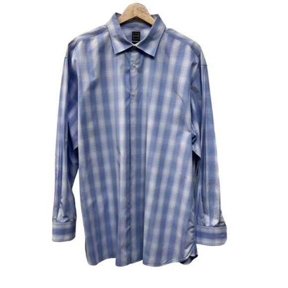 Ike Behar 120’s 2 Ply Lavender Plaid Button Down Cotton Shirt - Picture 2 of 9